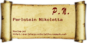 Perlstein Nikoletta névjegykártya