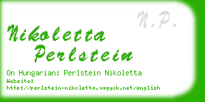 nikoletta perlstein business card